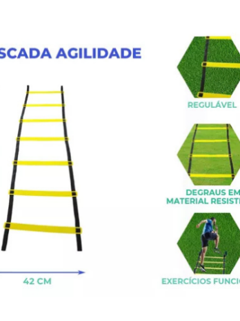 Kit Circuito Funcional 5 Cones 5 Chapéus 1 Escada Agilidade