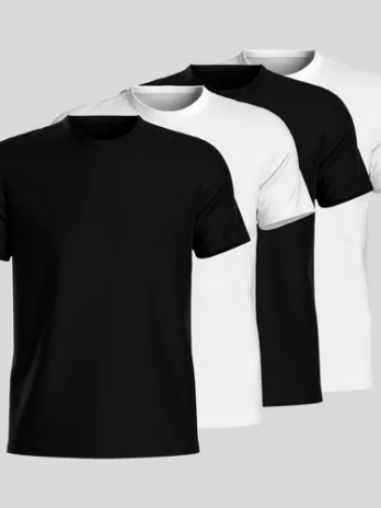 Kt 4 Camisas Basicas Casual Masculina 100% Algodão Camiseta