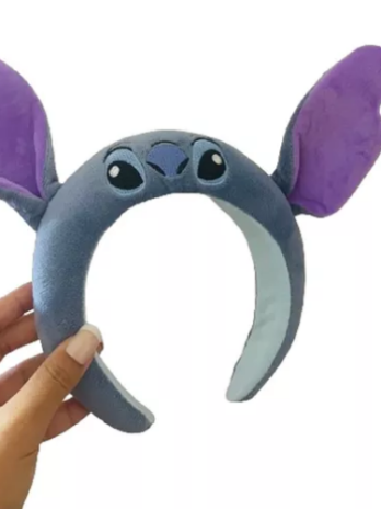 Tiara Arco Com Orelha Stitch Cor Azul