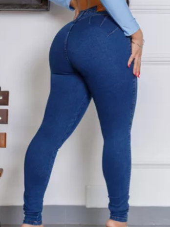 Calça Jeans Feminina Cós Alto Empina Bumbum Do 36 Ao 46 Moda