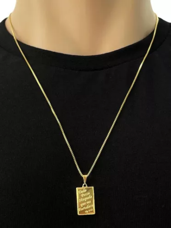 Pingente Masculino Tudo Posso Banhado A Ouro 18k ! Cor Dourado