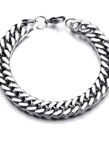 Pulseira Masculina Larga Grumet 10mm Largura Aço Inox 316l