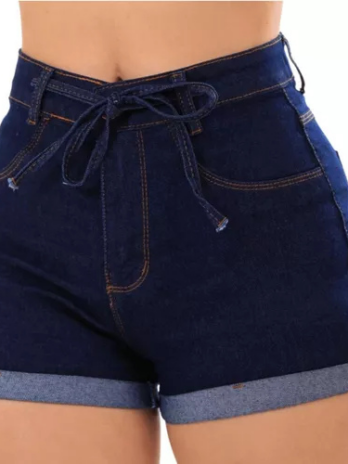 Shorts Jeans Feminino Cintura Alta Com Lycra Super Moderno!